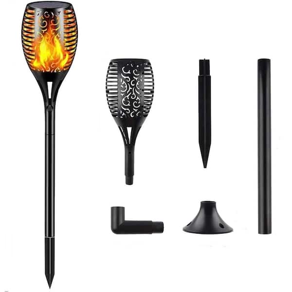 Cubilan 4 Pack Super Larger Size Solar Flame Torch Extra Bright Solar Lights Outdoor Decorative