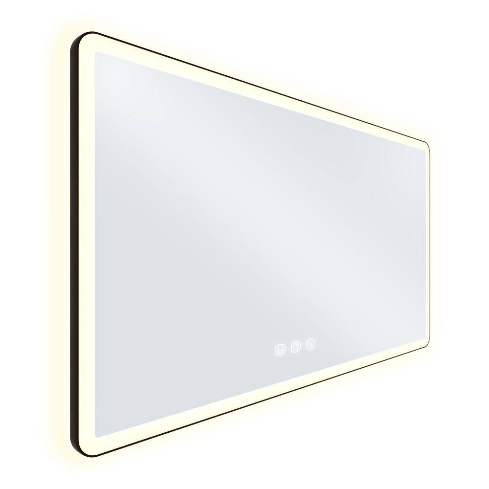 55 in. W x 30 in. H Rectangular Framed Anti-Fog Wall Bathroom Vanity LED Mirror with Backlit and Front Light price history on PriceWatchPro