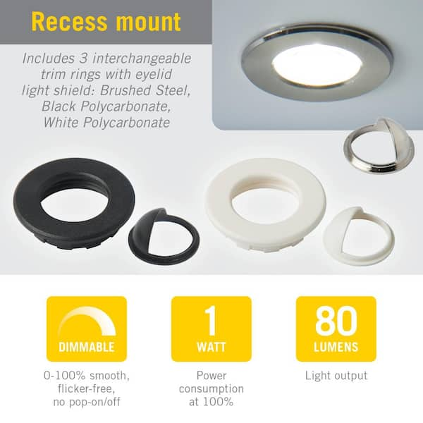 Armacost Lighting Mini-Recessed LED Puck Light Bright White (4000K) 221125  - The Home Depot