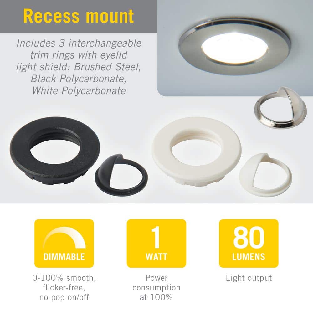 Soft Bright White Mini LED Puck Light with Remote Control