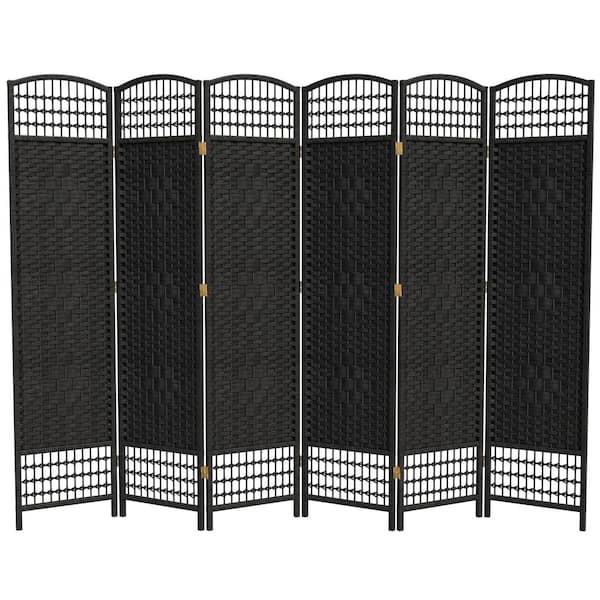 Oriental Furniture 5.5 ft. Black 6-Panel Room Divider