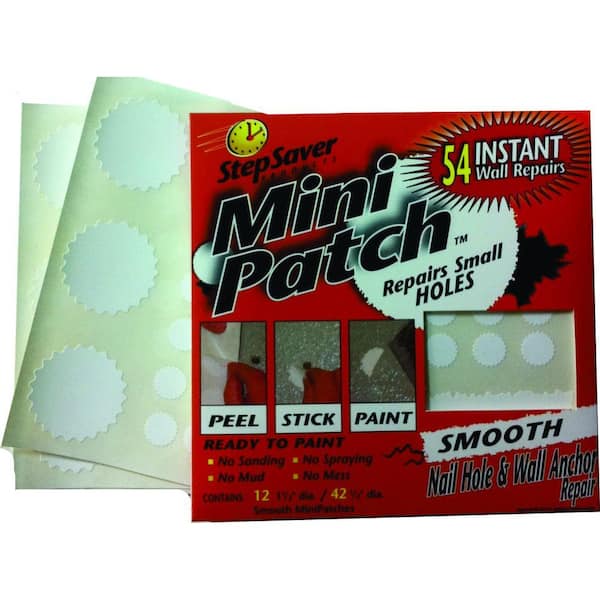 Stepsaver PRODUCTS Forty Two 0.5 in. Twelve 1.5 in. Self-Adhesive Smooth Wall Repair Mini Patch Kit
