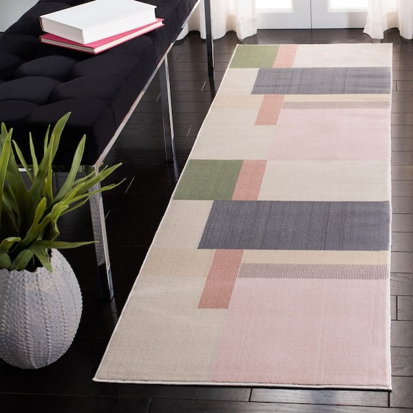 Orwell 2 ft. x 5 ft. Ivory/Charcoal Abstract Geometric Runner Rug