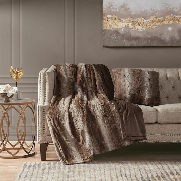 Madison Park Marselle Tan 20 in. x 20 in. Throw Pillow