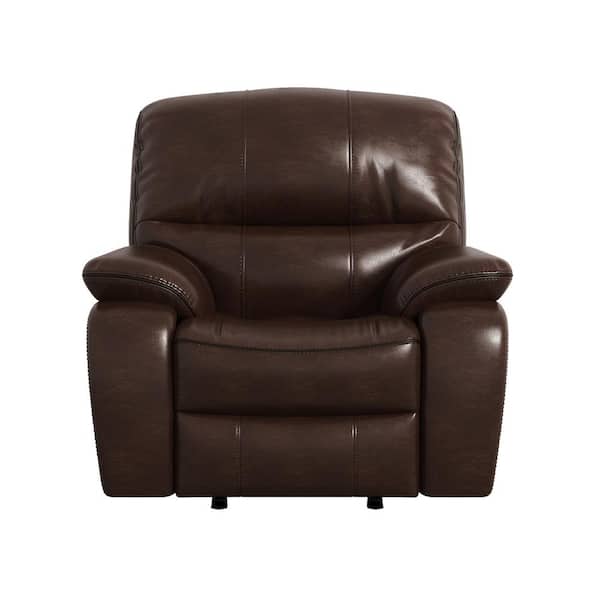 EVERGLADE HOME Slater Dark Brown Faux Leather Arm Chair