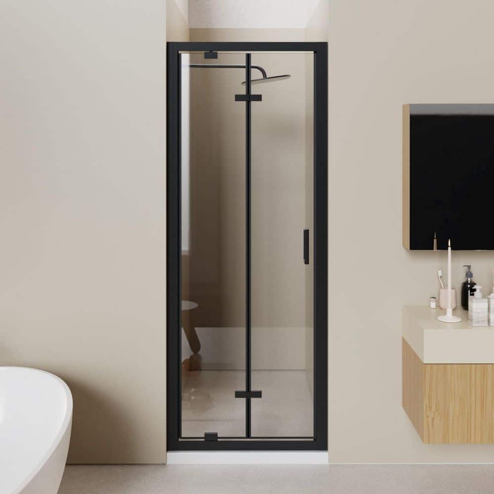 Xspracer 27.1 in.-28 in. W x 72 in. H Bi-Fold Framed Shower Door in ...