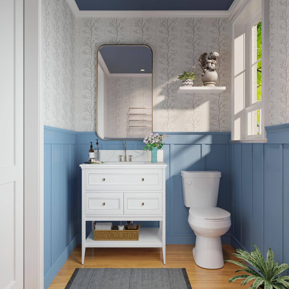 White Round Dual Flush ADA Chair Height Toilet with Soft Close Seat