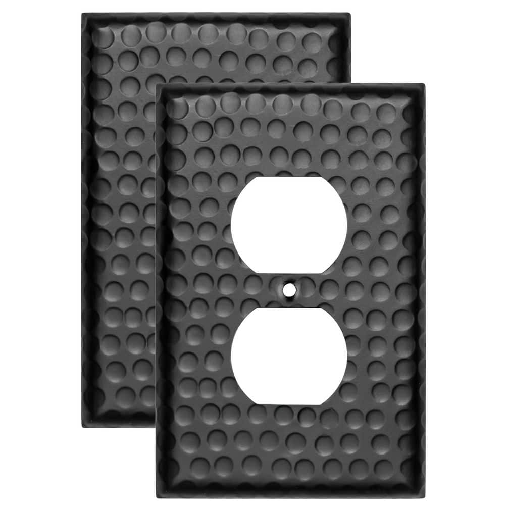 Hammered 1-Gang Black Duplex/Outlet Metal Wall Plate (2-Pack) price history on PriceWatchPro