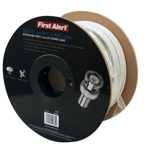 First Alert Shielded 300 ft. RG59 Spooled Coax Video and DC Power Cable