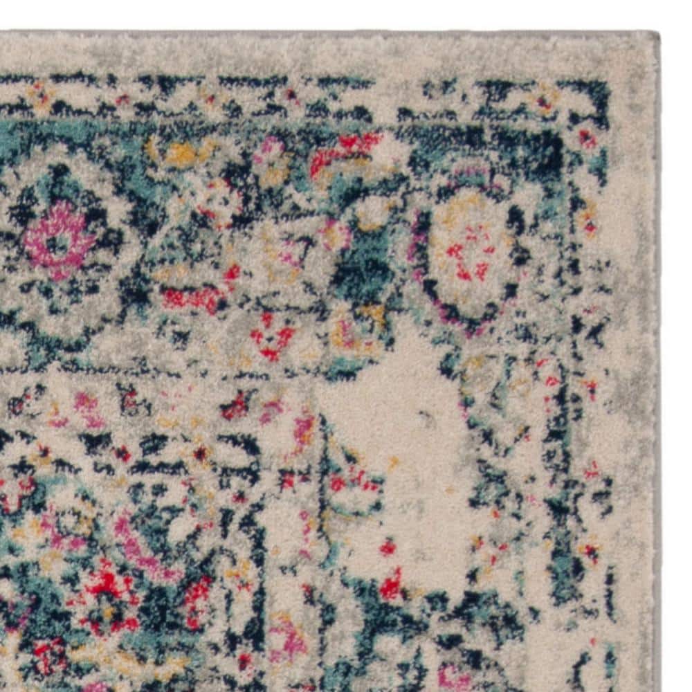 Reversible Easy-Care Synthetic Gray Rectangular Area Rug