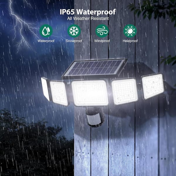 3000 Lumen Low Voltage Black Solar Integrated LED Landscape Flood