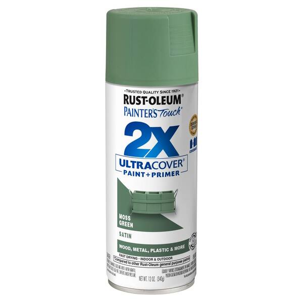 Rust Oleum Painter S Touch 2x 12 Oz Satin Moss Green General Purpose Spray Paint 6 Pack 334075 The Home Depot