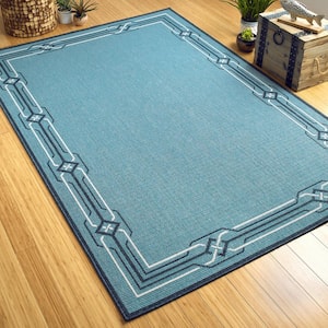 Amalie Light Blue 1 ft. 9 in. x 3 ft. Indoor/Outdoor Area Rug