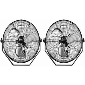 Simple Deluxe 20 Inch High Velocity 3 Speed, Black Wall-Mount Fan (2-Pack)