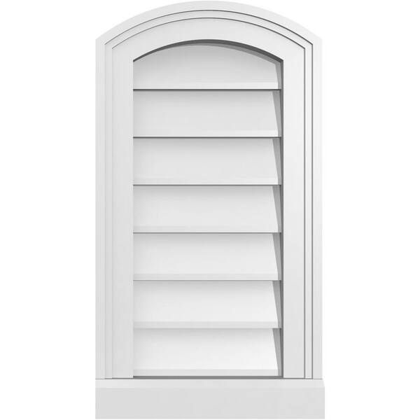 Ekena Millwork 12" x 22" Arch Top Surface Mount PVC Gable Vent: Functional with Brickmould Sill Frame