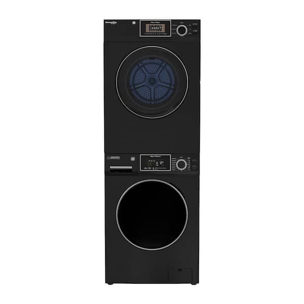 1.62 cu. ft. Compact 110V Laundry Set Washer 1.62 cf+ 3.1 cu. ft. SENSOR Vented Dryer in Black