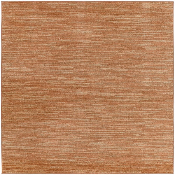 Nourison Essentials 5 ft. x 5 ft. Rust Abstract Contemporary Square ...