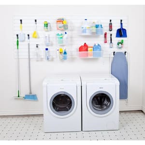 Modular Laundry and Utility Room Wall Storage Set with Accessories in White (20-Piece)