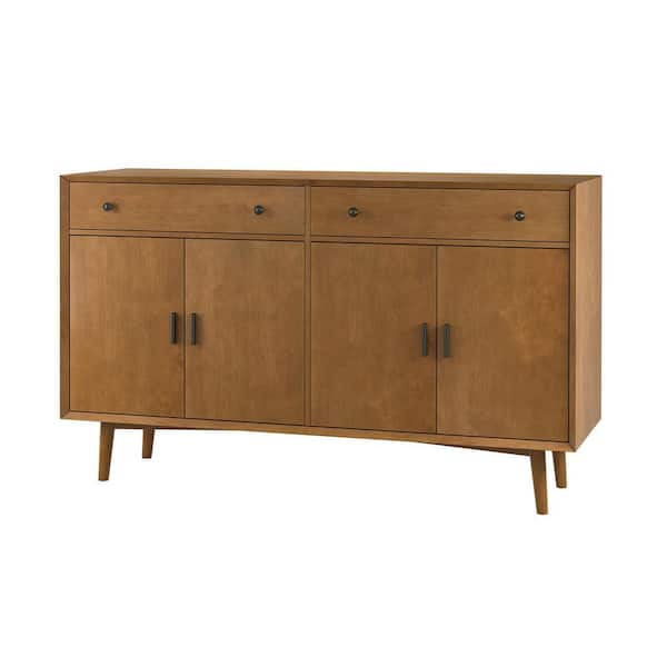 JAYDEN CREATION Benito Acorn 58 in. Wide 2-Drawer Sideboard with Solid Wood Leg