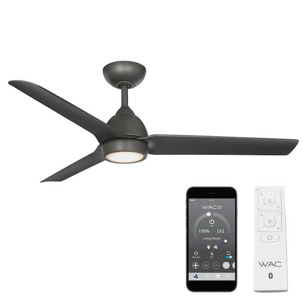 WAC Lighting Mocha 54 in. 3000K Integrated LED Indoor/Outdoor Oil Rubbed Bronze Smart Compatible Ceiling Fan w/Light Kit and Remote