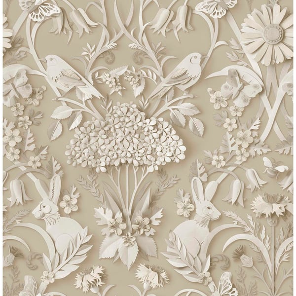 Fae Neutral Woodland Non-Pasted Wallpaper, 56.4 sq. ft.