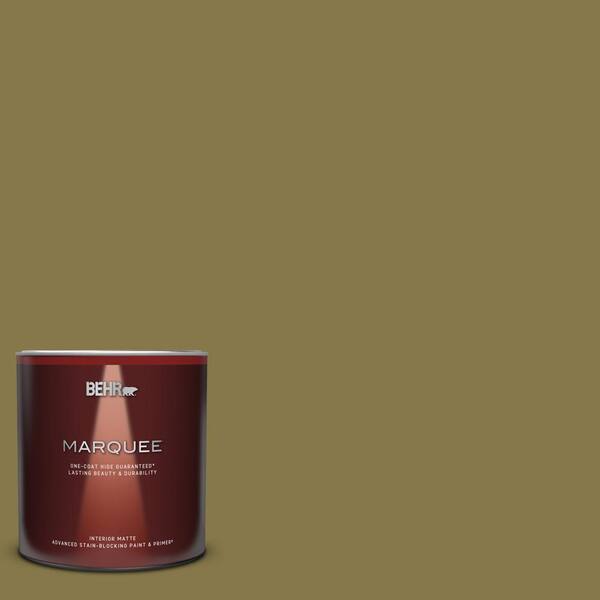 BEHR MARQUEE 1 qt. M3307 Green Tea Leaf Matte Interior Paint & Primer