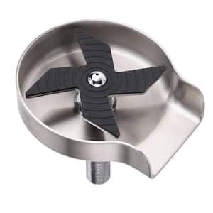 Stainless Steel Glass Rinser Cup Washer with Silicone Blade for Kitchen Sinks in Brushed Nickel