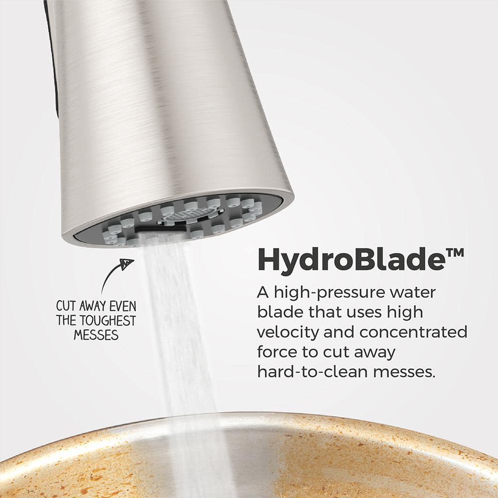Talega Brushed Nickel Pull-Down Kitchen Faucet with Spray