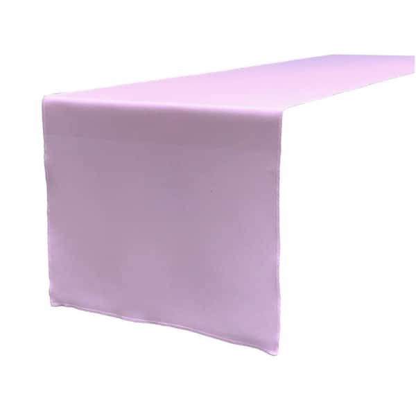 14 in. x 108 in. Lilac Polyester Poplin Table Runner