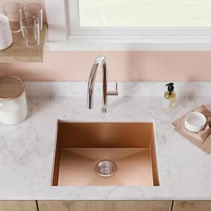 Tourner Rose Gold Stainless Steel 21 in. Single Bowl Undermount Kitchen Sink