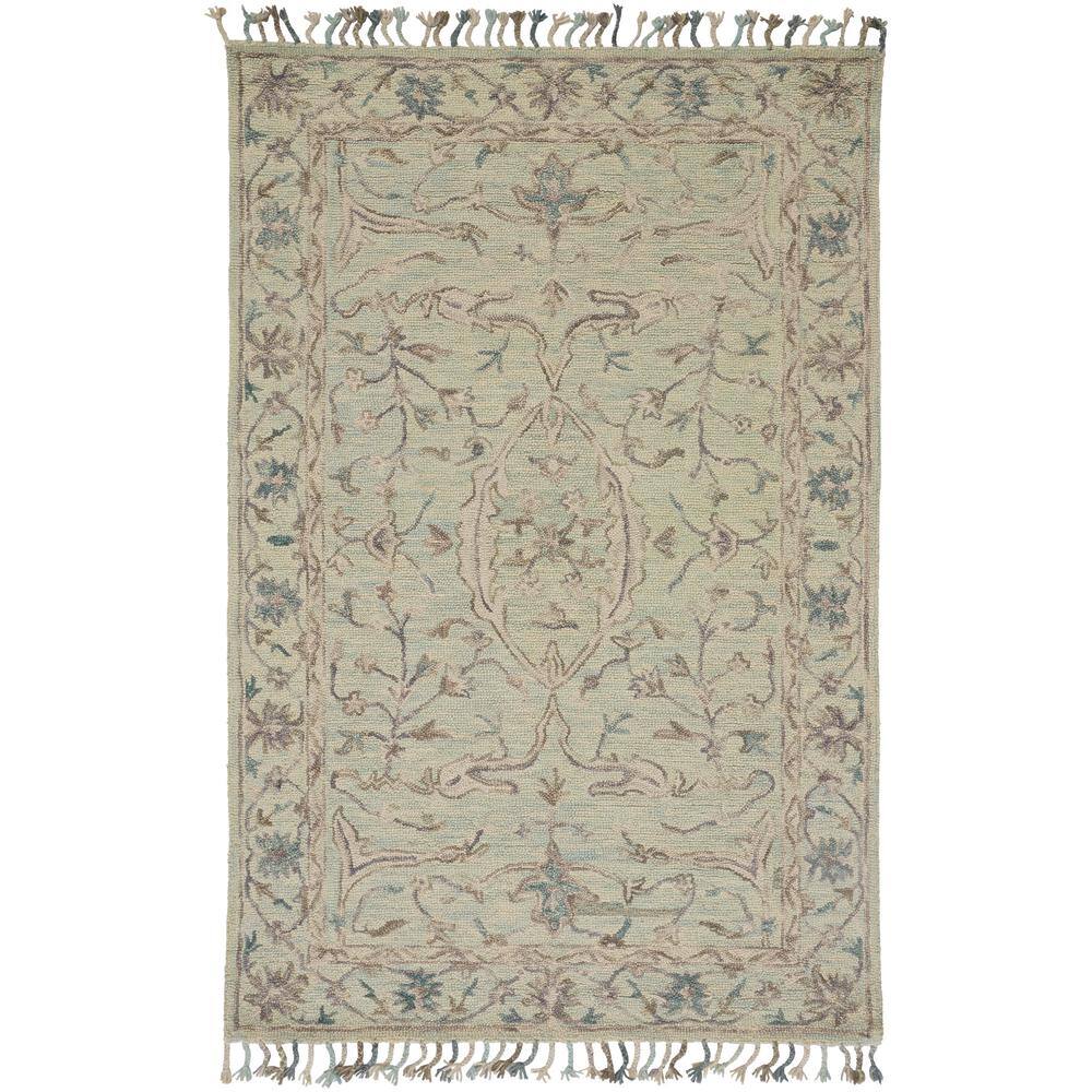 Abstract Wool Area Rug R8032mlt000c00, Mint Green Area Rug