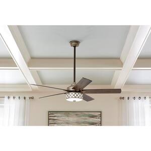 Wynn 54 in. Integrated LED Indoor Heritage Bronze Ceiling Fan with Light Kit with Remote Control