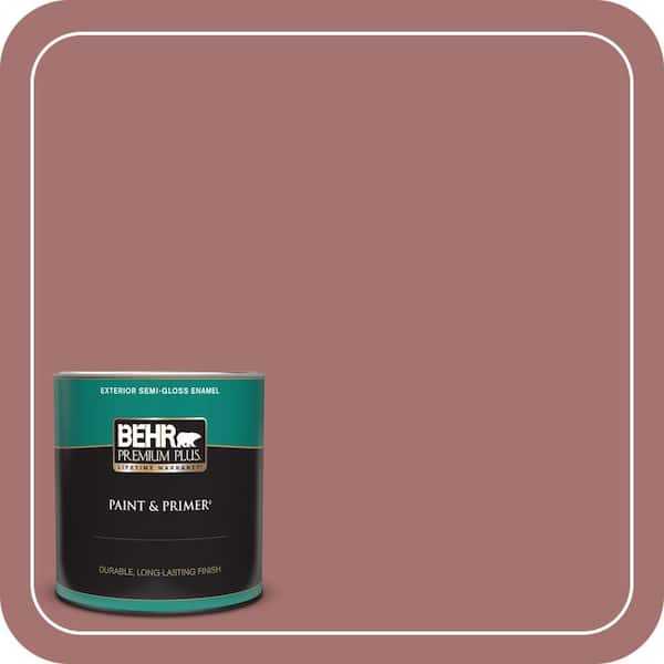 BEHR PREMIUM PLUS 1 qt. #MQ1-17 Autumn Russet Semi-Gloss Enamel Exterior Paint & Primer