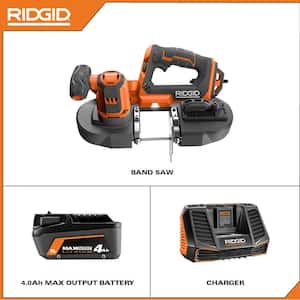18V Cordless Compact Band Saw Kit with 18V Lithium-Ion Max Output 4.0 Ah Battery and Charger
