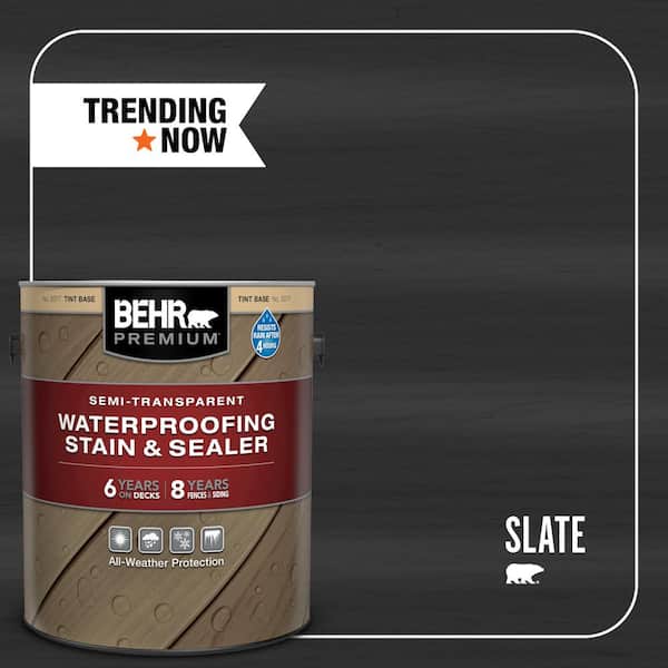 BEHR PREMIUM 1 gal. #ST-102 Slate Semi-Transparent Waterproofing Exterior Wood Stain and Sealer