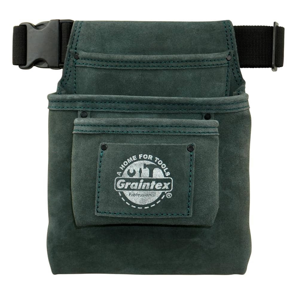 3-Pocket Hunter Green Suede Leather Nail and Tool Pouch w/Belt price history on PriceWatchPro