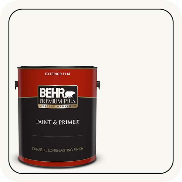 BEHR PREMIUM PLUS 1 gal. Ultra Pure White Flat Exterior Paint & Primer