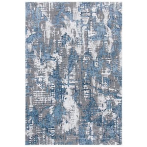Lagoon Gray/Blue 8 ft. x 10 ft. Abstract Distressed Area Rug