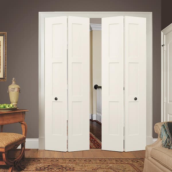 30 in. x 96 in. 3 Panel Birkdale Primed Smooth Hollow Core Molded Composite Interior Closet Bi-fold Door