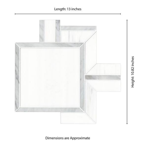 MSI Bianco Dolomite Alana 11 in. x 13 in. x 10mm Polished Marble