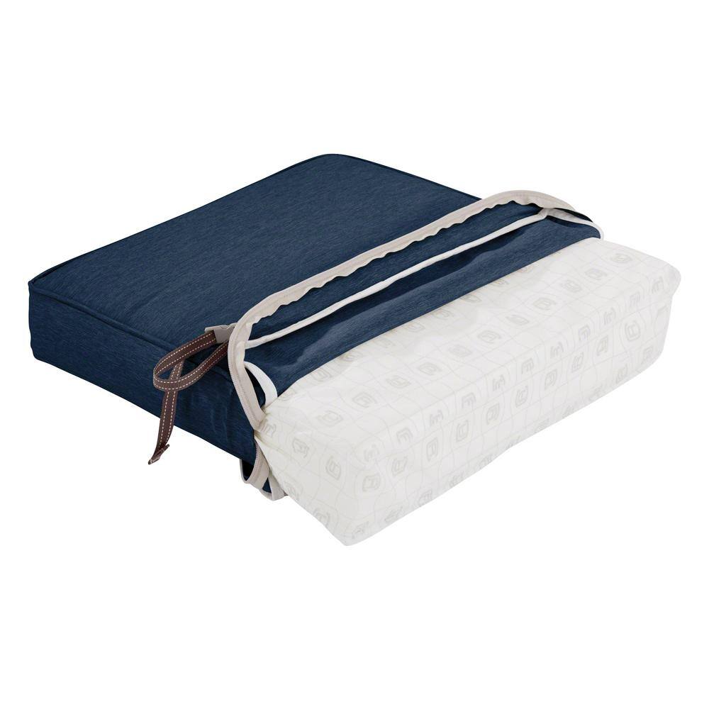 Heather Indigo Blue FadeSafe 42" Outdoor Patio Bench Cushion