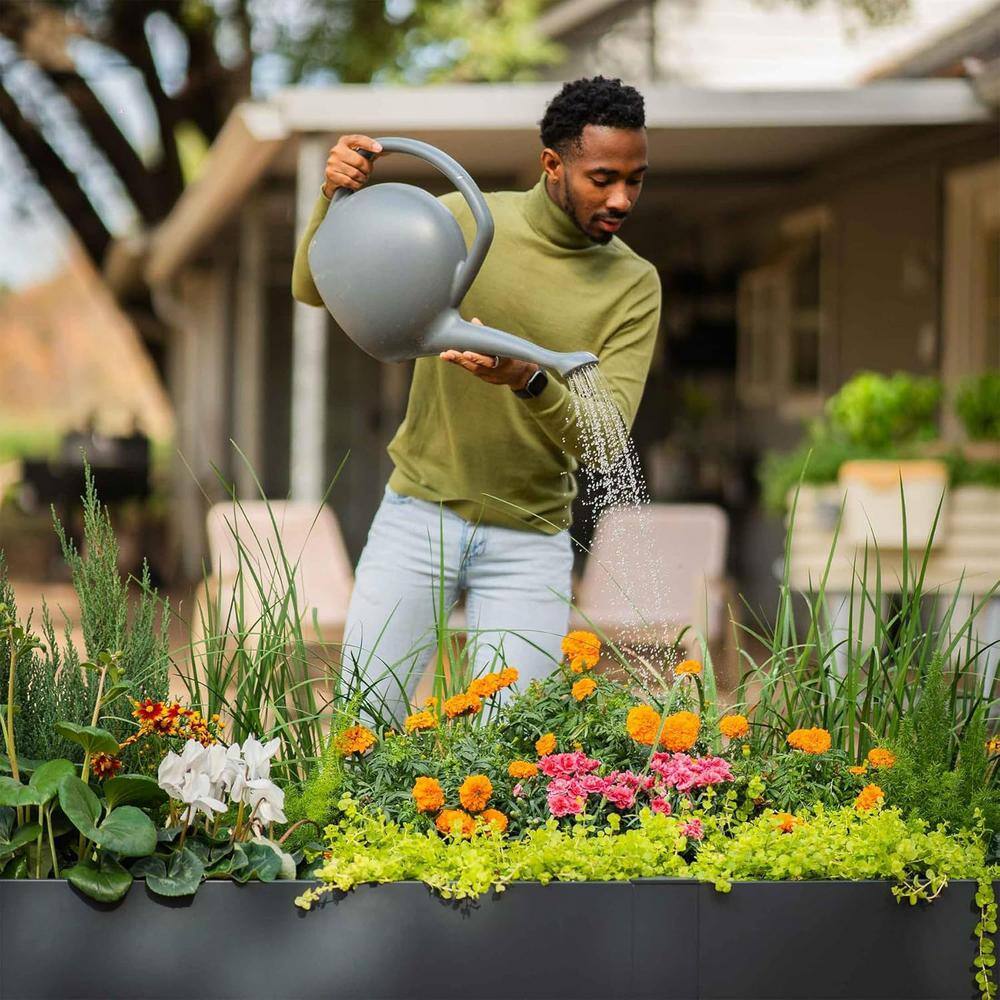 Umber Brown 32" Tall Modern Metal Outdoor Planter Box