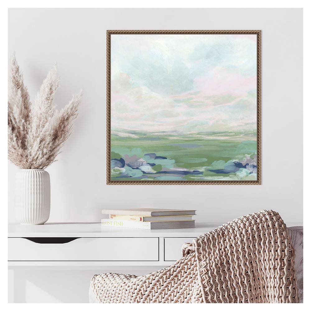 Lavender Scape I Abstract Canvas Print with Bronze Frame