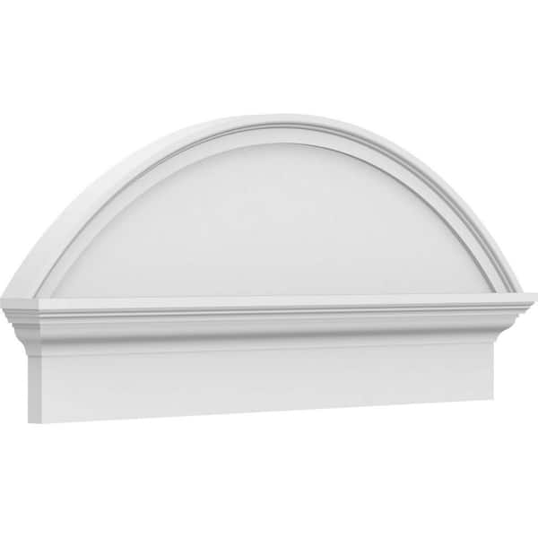 Ekena Millwork 2-3/4 in. x 34 in. x 15-3/8 in. Segment Arch Smooth Architectural Grade PVC Combination Pediment Moulding