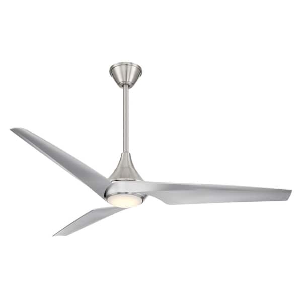 Switch-3 60 in. Smart Indoor Brushed Nickel Dual Mount Ceiling Fan with Integrated LED, Remote Control Included