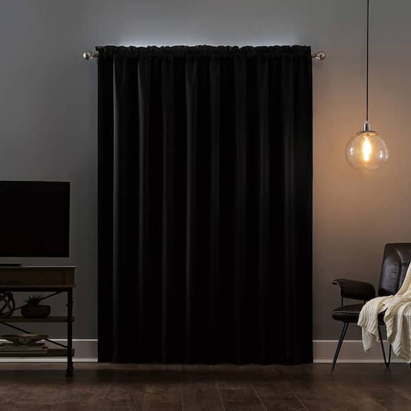 Sun Zero Alna Theater Grade Black Layered 52 in. W x 108 in. L Rod