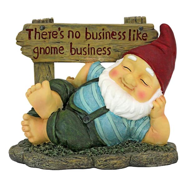 Design Toscano 6.5 in. H Irving Gnomlin Resting on His Laurels Garden Gnome Statue