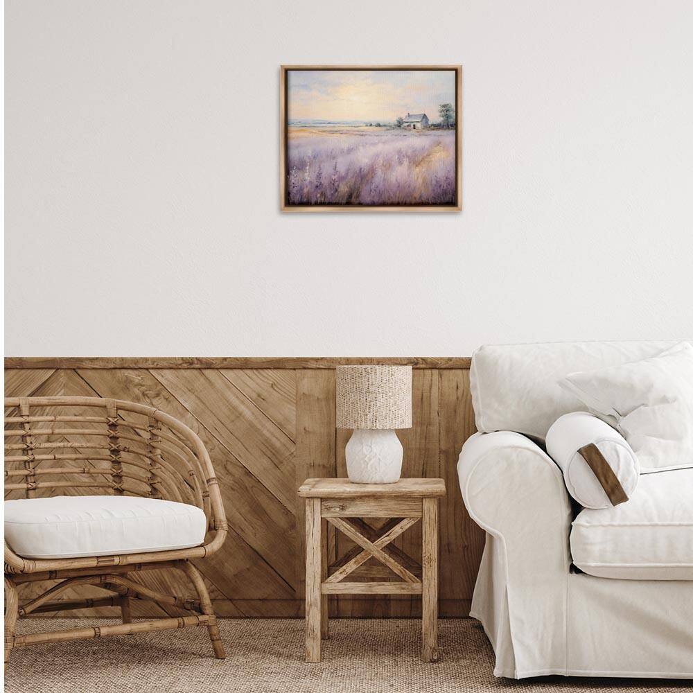 Lavender Farm Fields by Arlington Prints Brown Floater Frame Nature Graphic Art Print 17 in. x 21 in. price history on PriceWatchPro