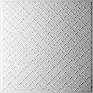 Diamond Plate White 2 ft. x 2 ft. Lay-in or Glue-up Ceiling Panel (Case of 6)