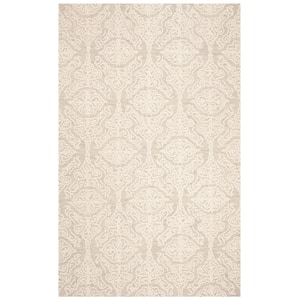 Blossom Silver/Ivory 6 ft. x 9 ft. Floral Damask Geometric Area Rug